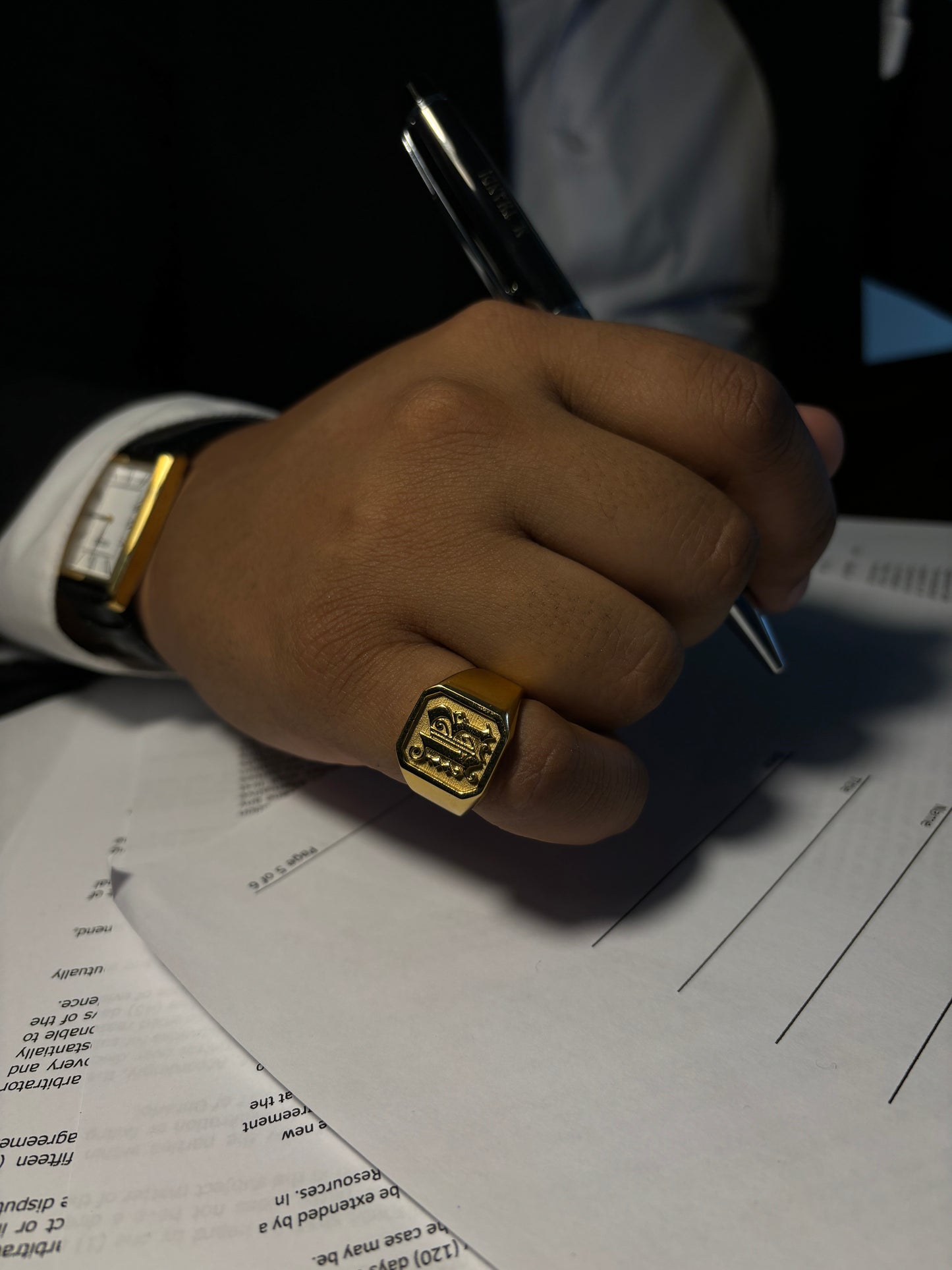 "R" Monogram Signet Ring