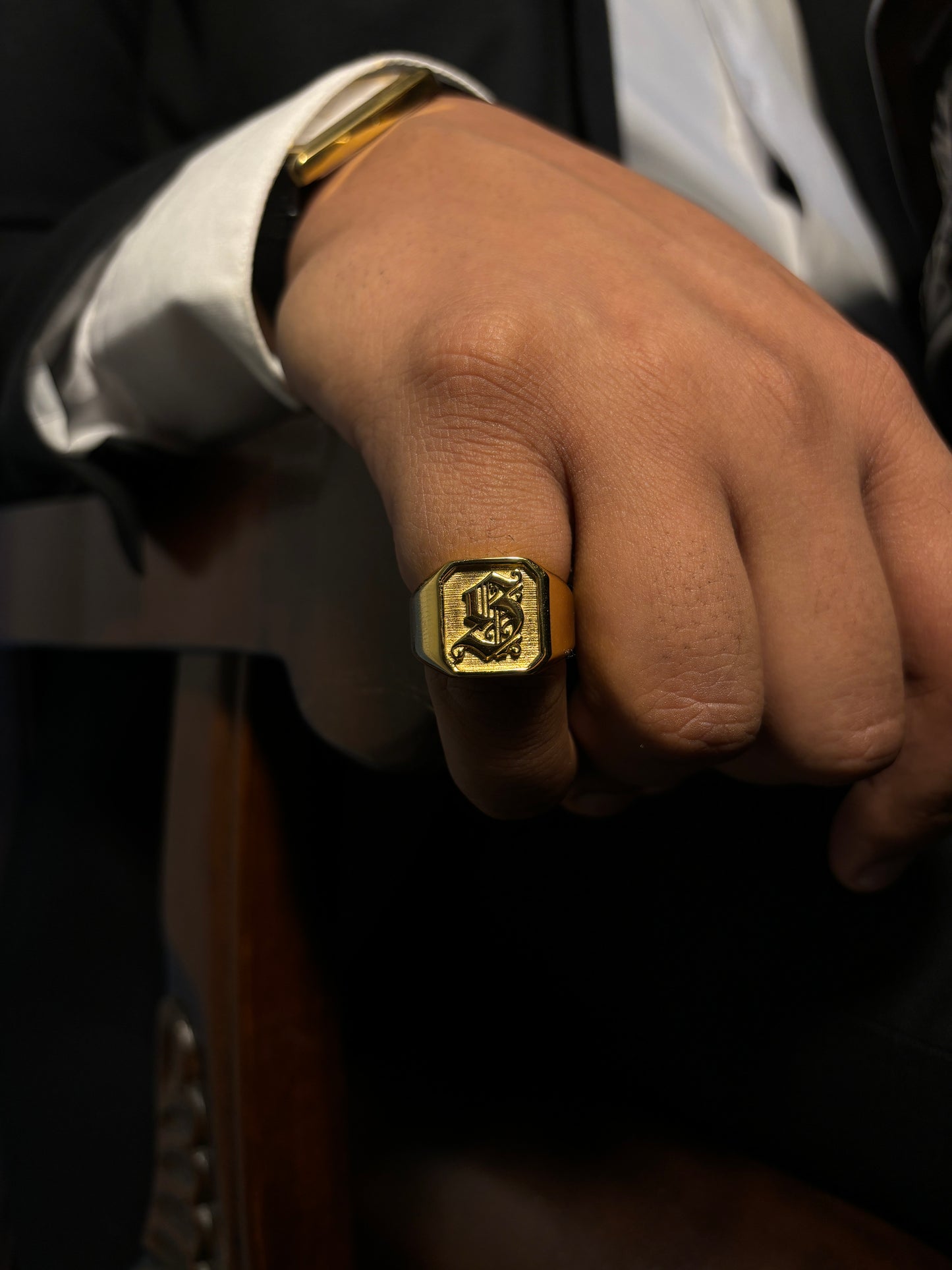 "S" Monogram Signet Ring