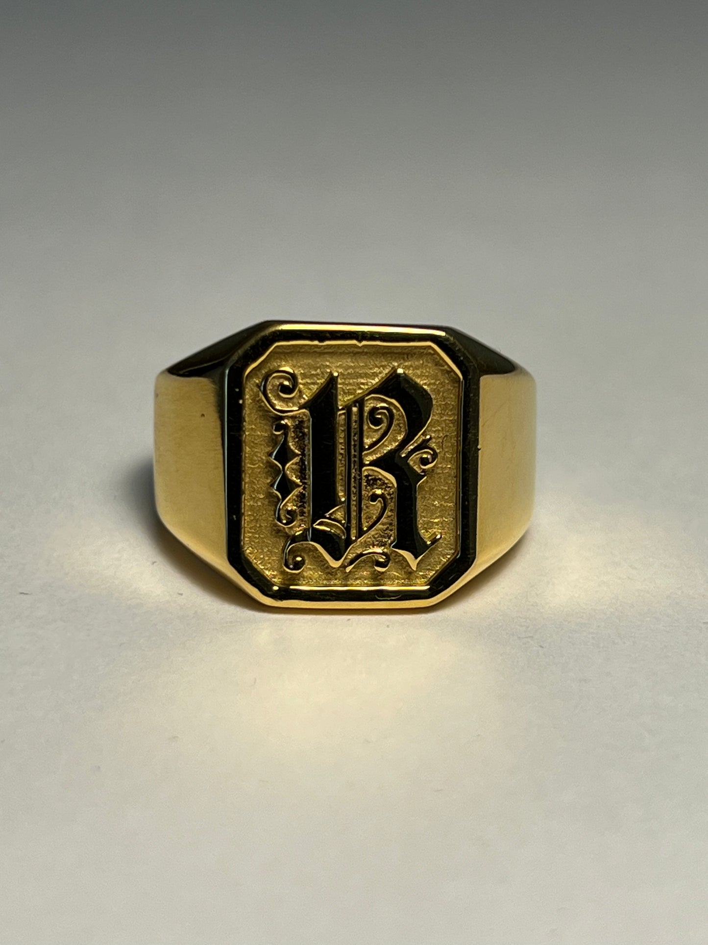 "R" Monogram Signet Ring