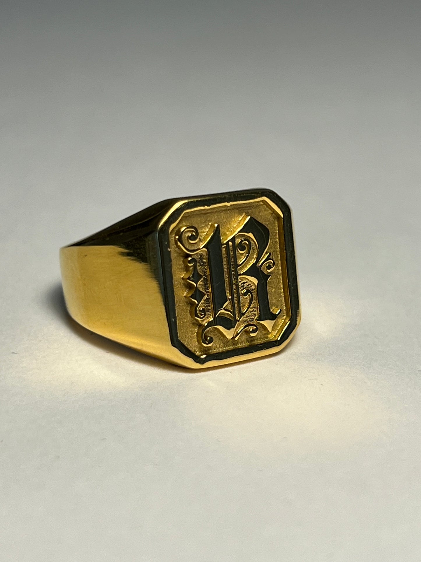 "R" Monogram Signet Ring